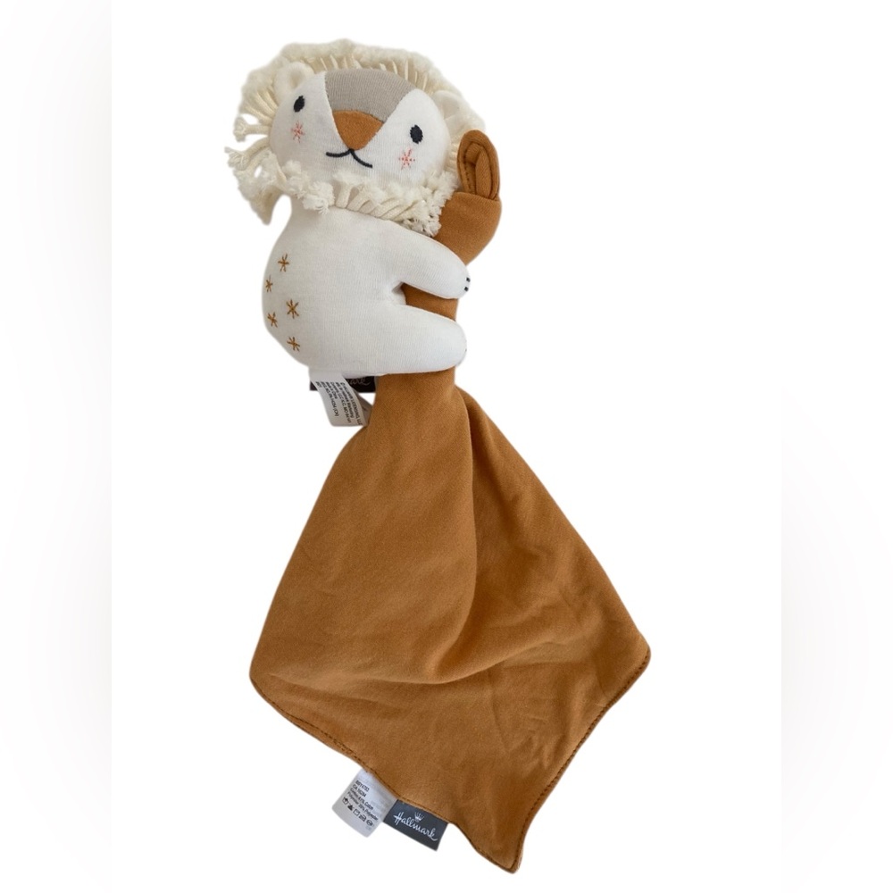 Hallmark White Lion Brown Lovey Security Blanket Plush Safari.